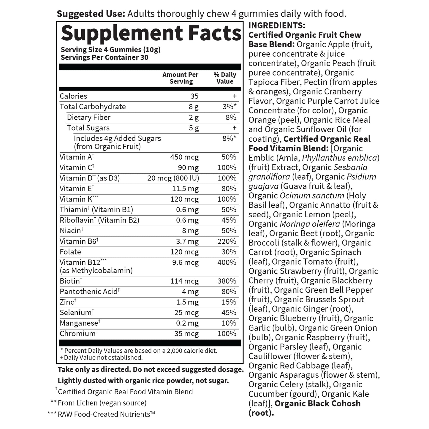 Garden of Life Organics Women 40+ Gummy Vitamins - Berry - Certified Organic, Non-GMO, Vegan, Kosher Complete Multi - Methyl B12, C & D3 Garden of LifeBuy Supplements Australia