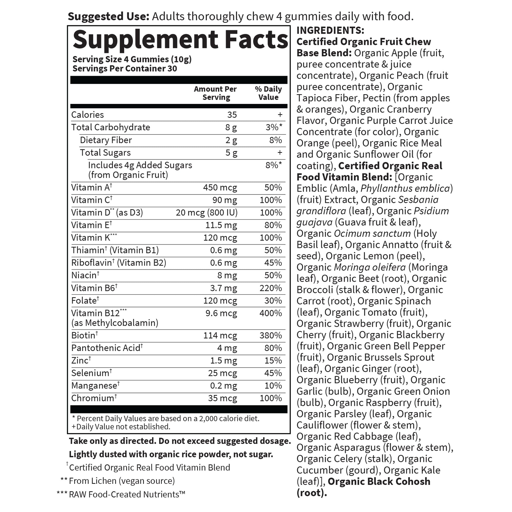 Garden of Life Organics Women 40+ Gummy Vitamins - Berry - Certified Organic, Non-GMO, Vegan, Kosher Complete Multi - Methyl B12, C & D3 Garden of LifeBuy Supplements Australia