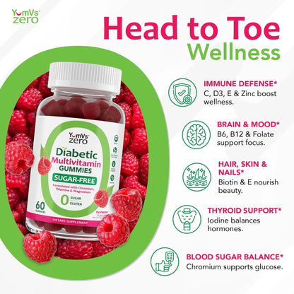 YUM-V'S Multivitamin for Women & Men – Sugar Free Multivitamin Gummies – Zero Sugar Gummy with Chromium, Thiamine & Magnesium YUM-V'SBuy Supplements Australia