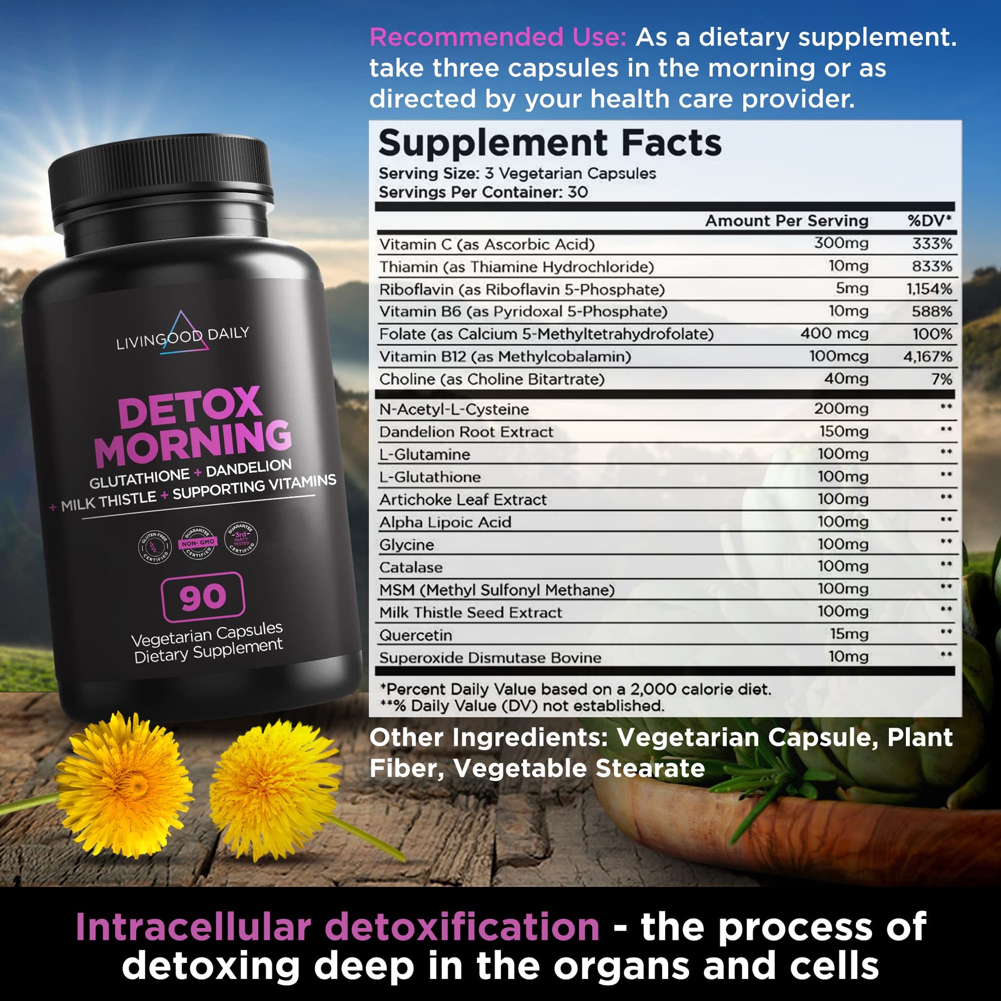 Livingood Daily Detox Pills - Full Body Detox Cleanse for Women & Men with Milk Thistle Livingood DailyBuy Supplements Australia