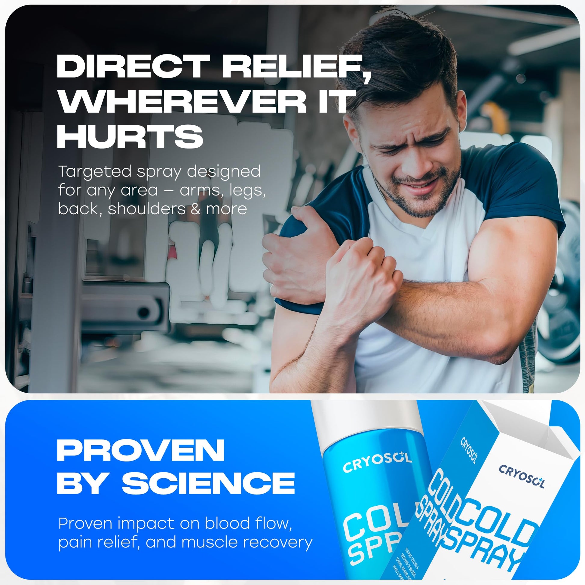 CRYOSOL Freeze Spray for Rapid Relief Anywhere - Pain Relief Spray for Sprains, Strains, Bruises, Aches and Sports Injuries - Cryotherapy for Instant Cooling Relief - 200ml / 6.76 fl oz Venture HealthcareBuy Supplements Australia