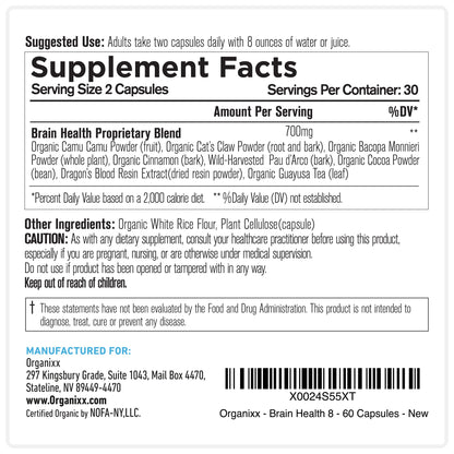 Organixx Ageless Brain Powerful Brain Health Supplement to Support Brain Function, Clarity, Focus, Re-Energize Brain Cells, Helps Promote a Balanced Mood, Gluten Free, Non GMO, 60 Vegetarian Capsules OrganixxBuy Supplements Australia