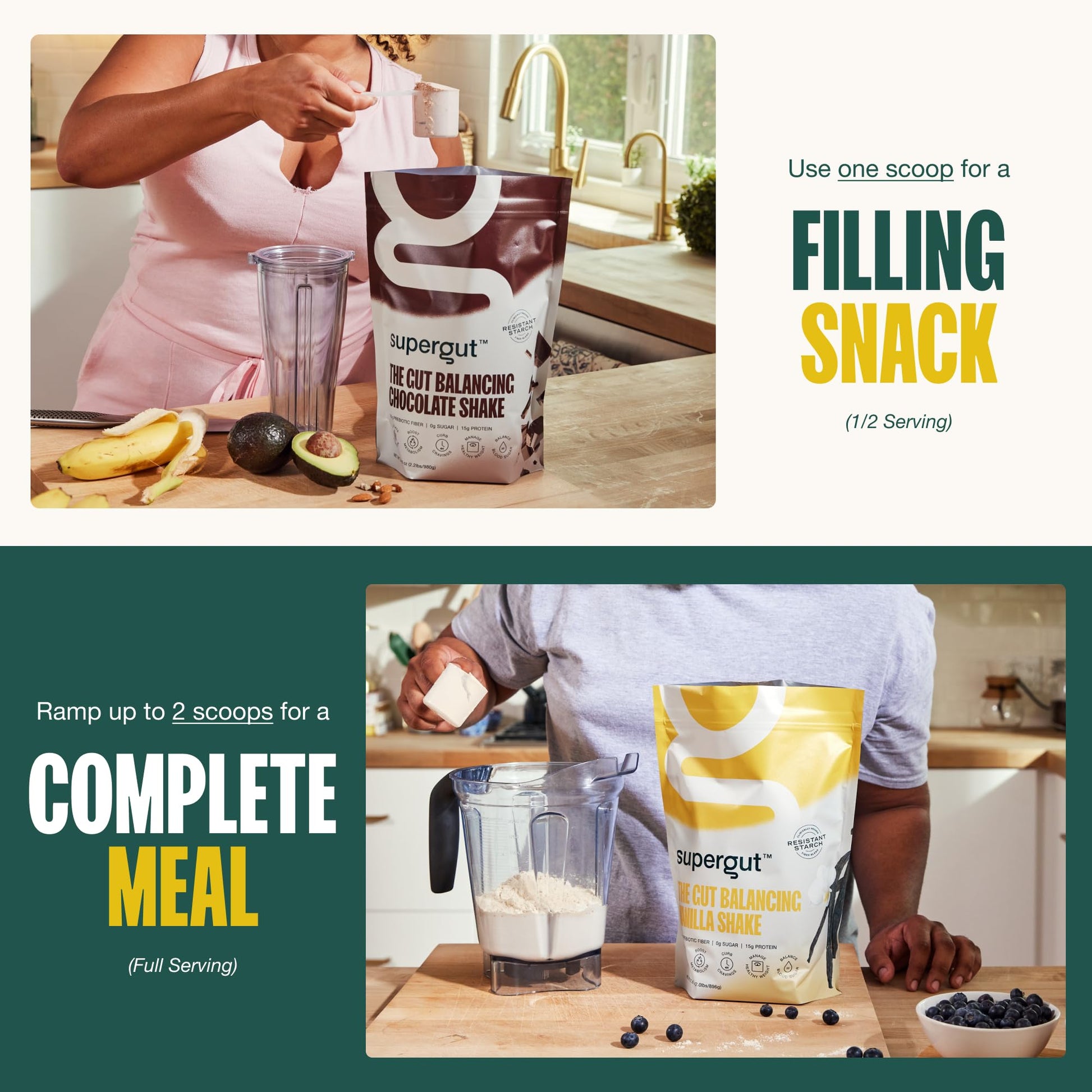 Supergut Prebiotic Shakes | Meal Replacement | Gut Health | Appetite Suppressant | High Protein and Fiber SupergutBuy Supplements Australia