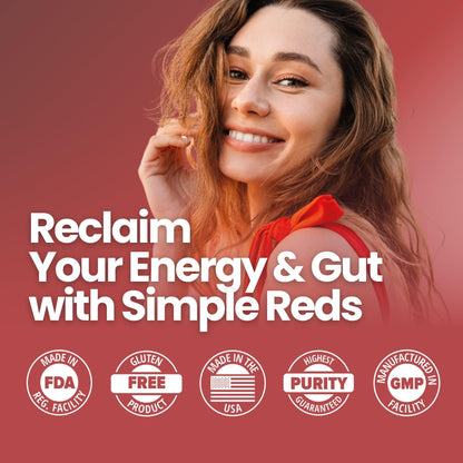 Layer Origin Simple Reds - Organic Red Polyphenols Whole Fruit Powder | Five Real Whole Fruits | 30 Servings Layer OriginBuy Supplements Australia