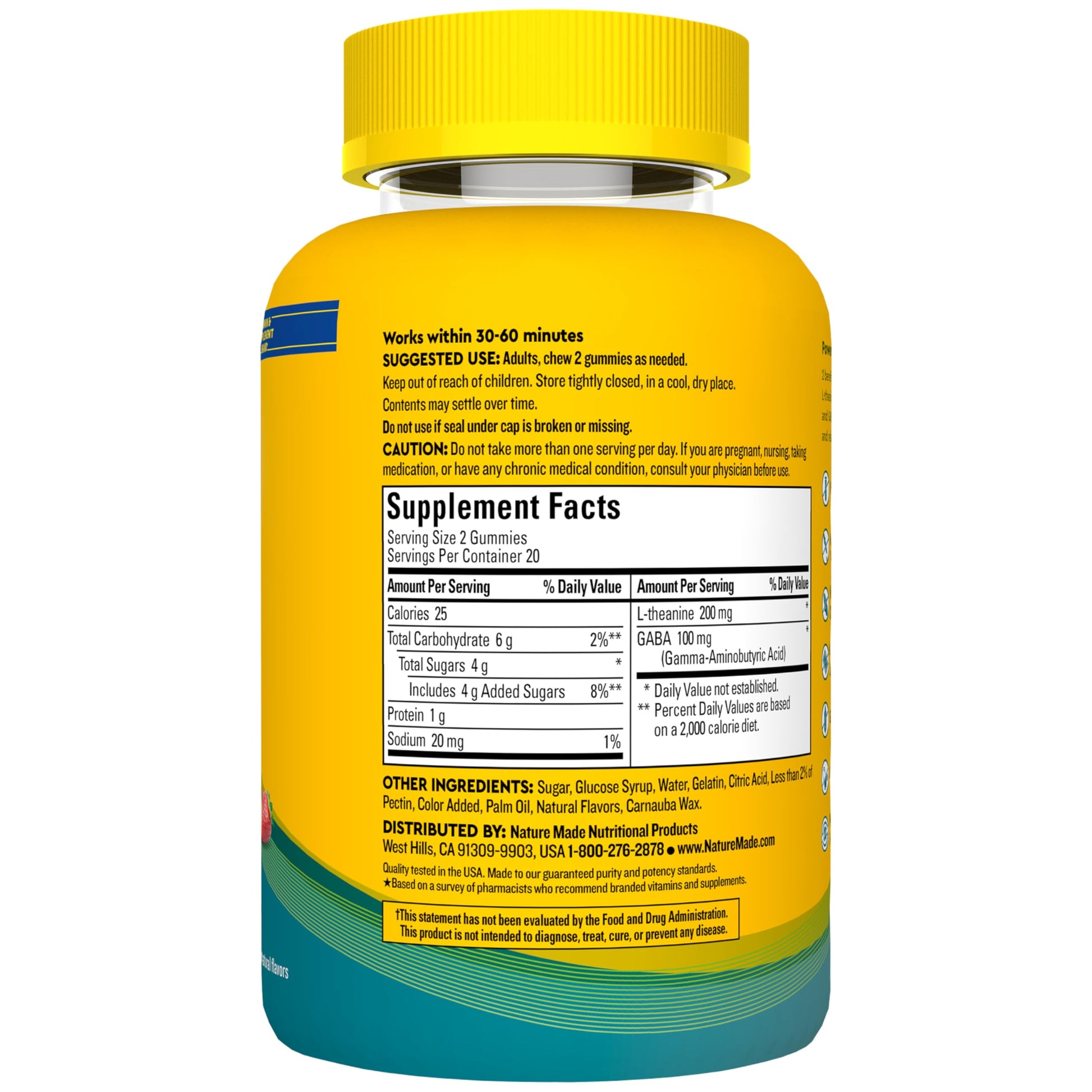 Nature Made Wellblends Stress Relief Gummies, L theanine 200mg to Help Reduce Stress, with GABA 100mg, Same Day Stress Support, 40 Strawberry Flavor Gummies Nature MadeBuy Supplements Australia