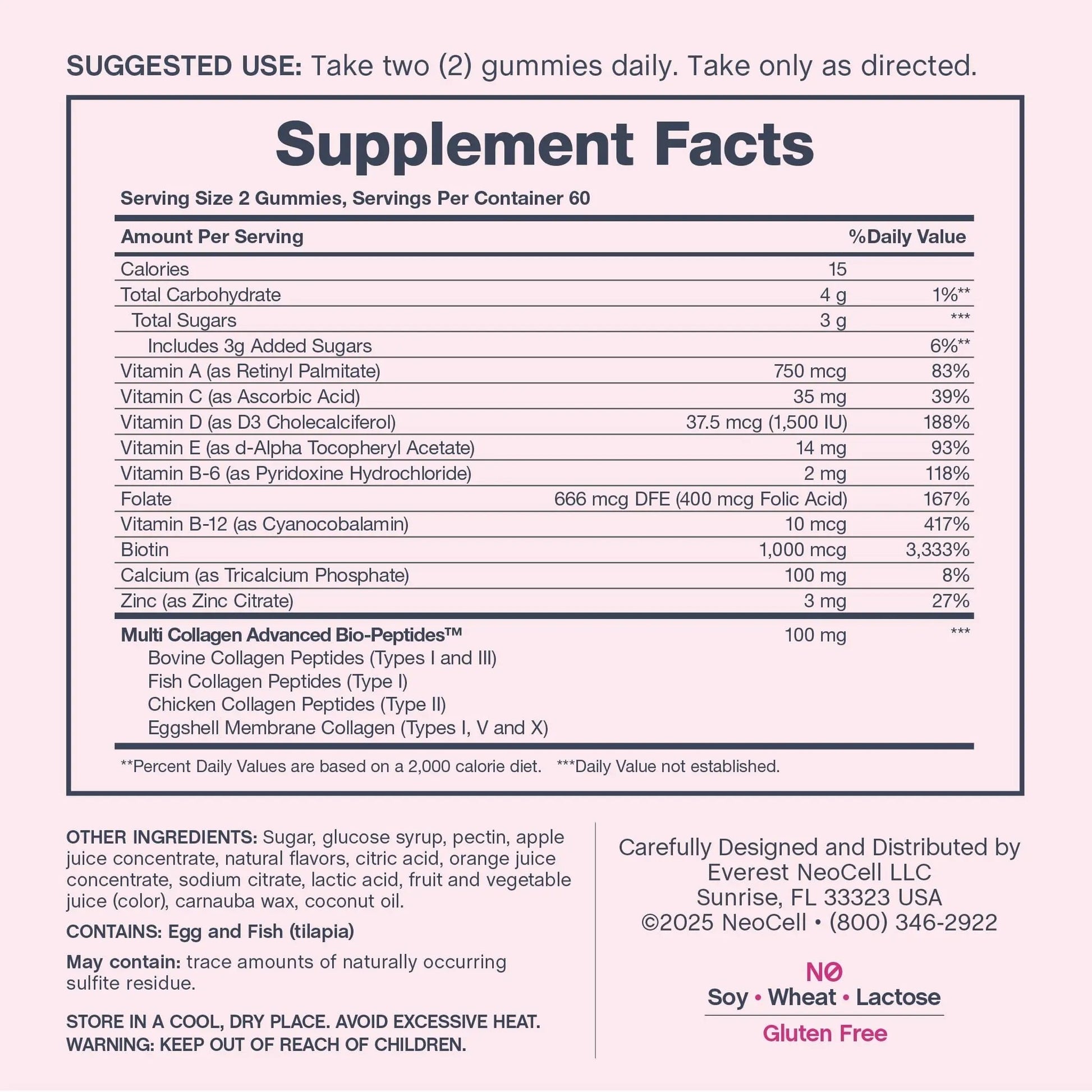 NeoCell Women's Multi Gummy with Collagen | 120 Gummies | Essential Vitamins & Minerals | Berry Flavor Supplement NeoCell