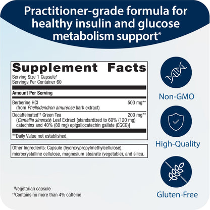 Metagenics Berberine GT - 500 mg Berberine HCl - Supports Heart Health & Carbohydrate MetagenicsBuy Supplements Australia