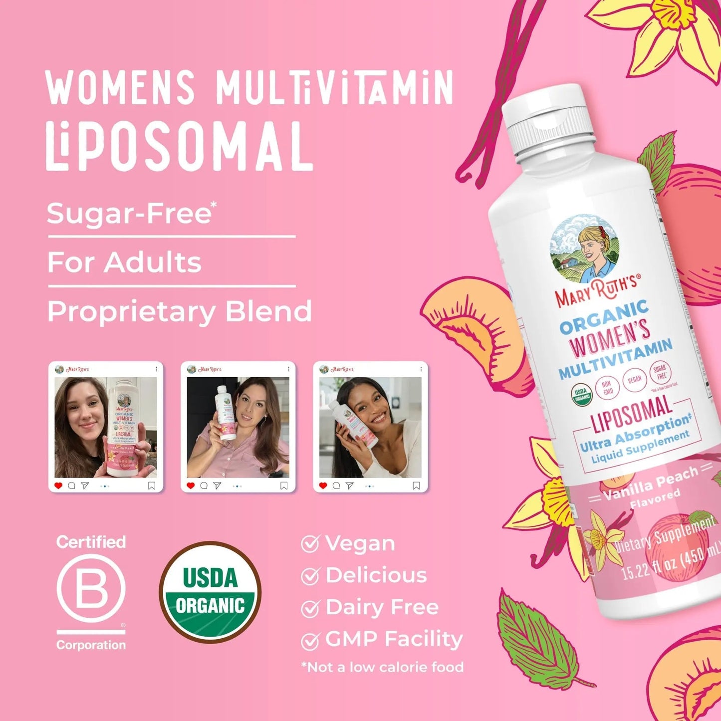 MaryRuth Organics USDA Organic Multivitamin for Women, Sugar Free Womens Multivitamin, Liquid Vitamins for Women MaryRuth OrganicsBuy Supplements Australia