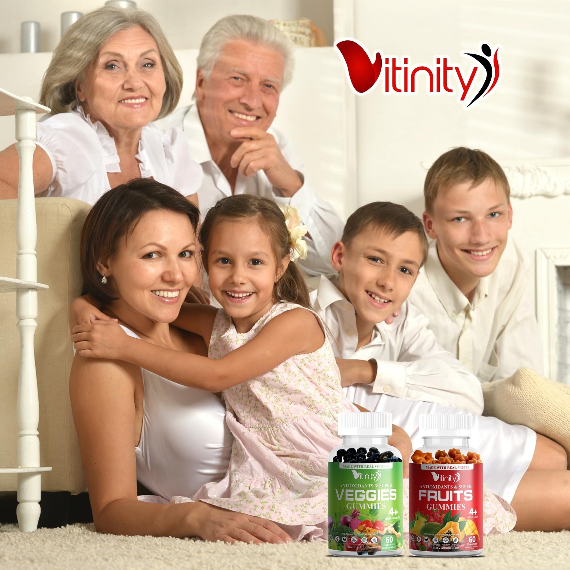 VITINITY Made with Real Fruit-Real Veggie Gummies-Superfood Vegetable Vitamin Supplement for Women,Men,Kids-Blend of Fruit and Greens for Daily Health.Fruits and Vegetables Supplements (30-Day Supply) VITINITYBuy Supplements Australia