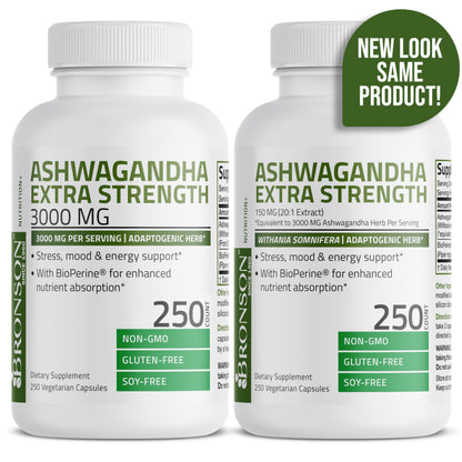 Bronson Ashwagandha Extra Strength 3000 mg Stress & Mood Support with BioPerine BronsonBuy Supplements Australia