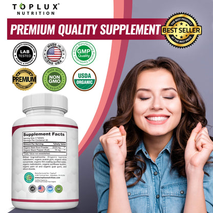 Organic Beet Root Powder Tablets - 2040mg Natural Nitric Oxide Beets to Support, Energy TopluxBuy Supplements Australia