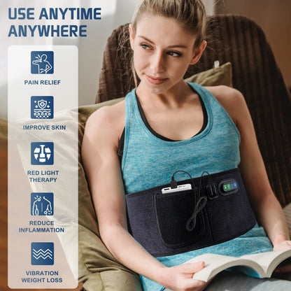 Infrared Red Light Therapy Belt:LED Lamp Vibration Near Body Pain Relief Device Wrap Red FellibayBuy Supplements Australia