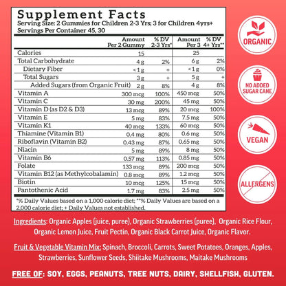 Llama Naturals Kids Multivitamin Gummies | Real Fruit, No Added Sugar Cane | Organic Vegan Toddler Whole Food Vitamins | Llama NaturalsBuy Supplements Australia