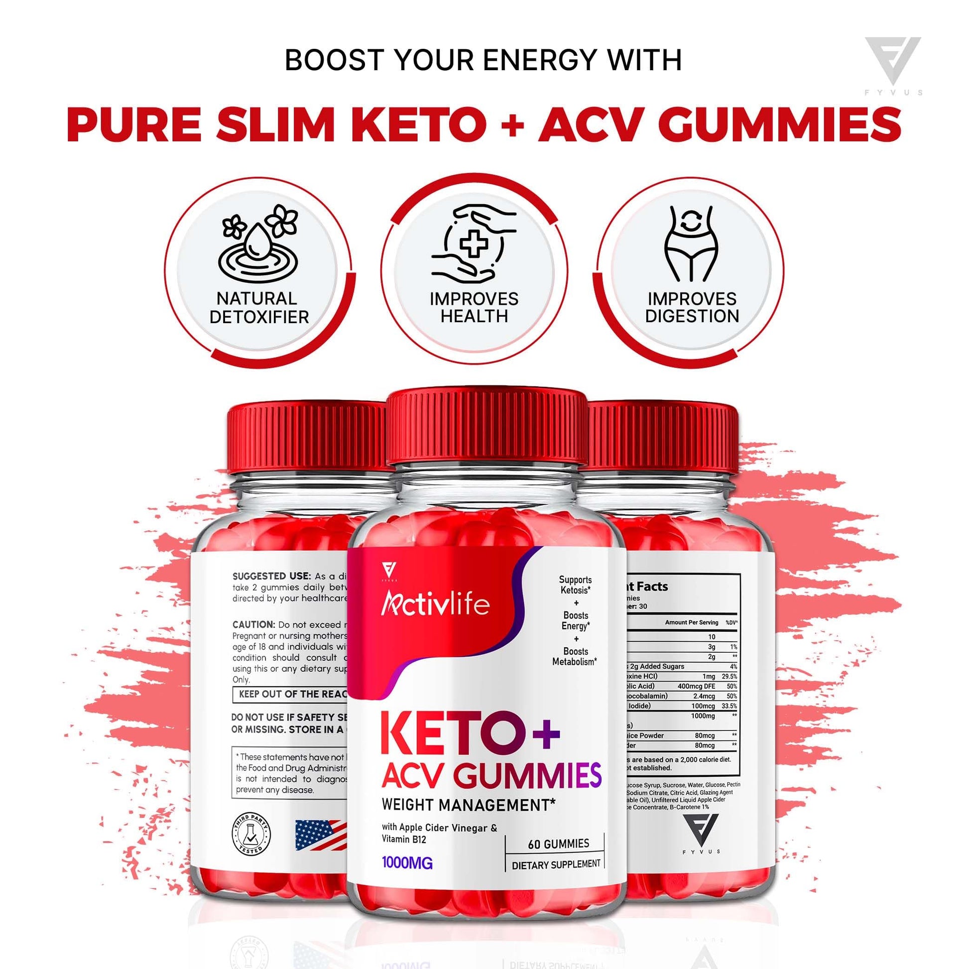 (2 Pack) Activlife Keto ACV Gummies Activelife Keto Advanced, Active Life Keto FyvusBuy Supplements Australia