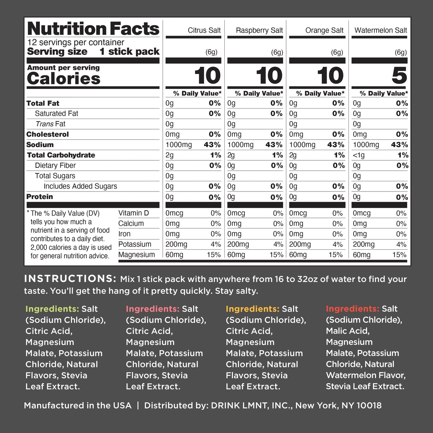 LMNT Zero-Sugar Electrolytes - Variety Pack Bundle - Hydration Powder Packets Drink LMNTBuy Supplements Australia