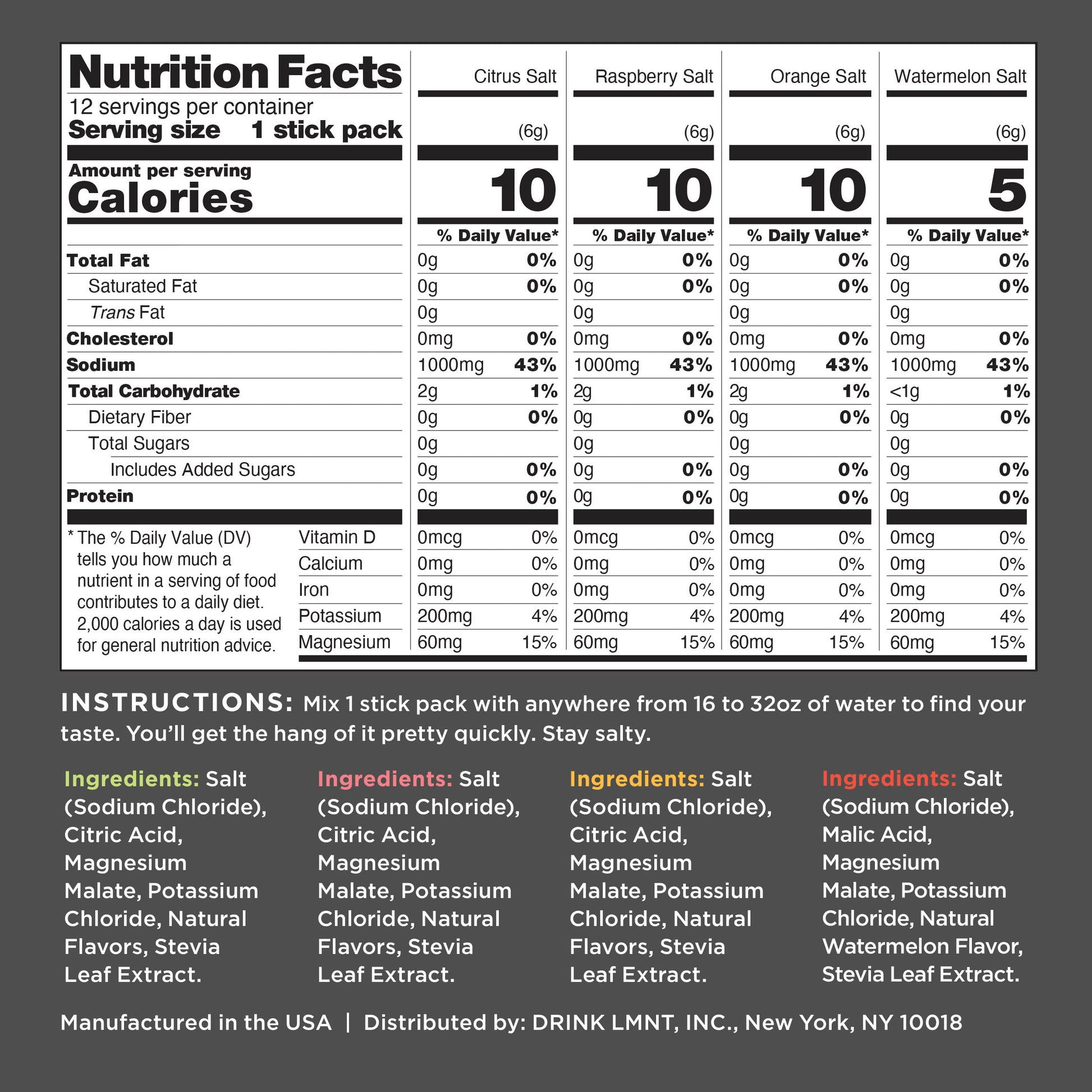 LMNT Zero-Sugar Electrolytes - Variety Pack Bundle - Hydration Powder Packets Drink LMNTBuy Supplements Australia