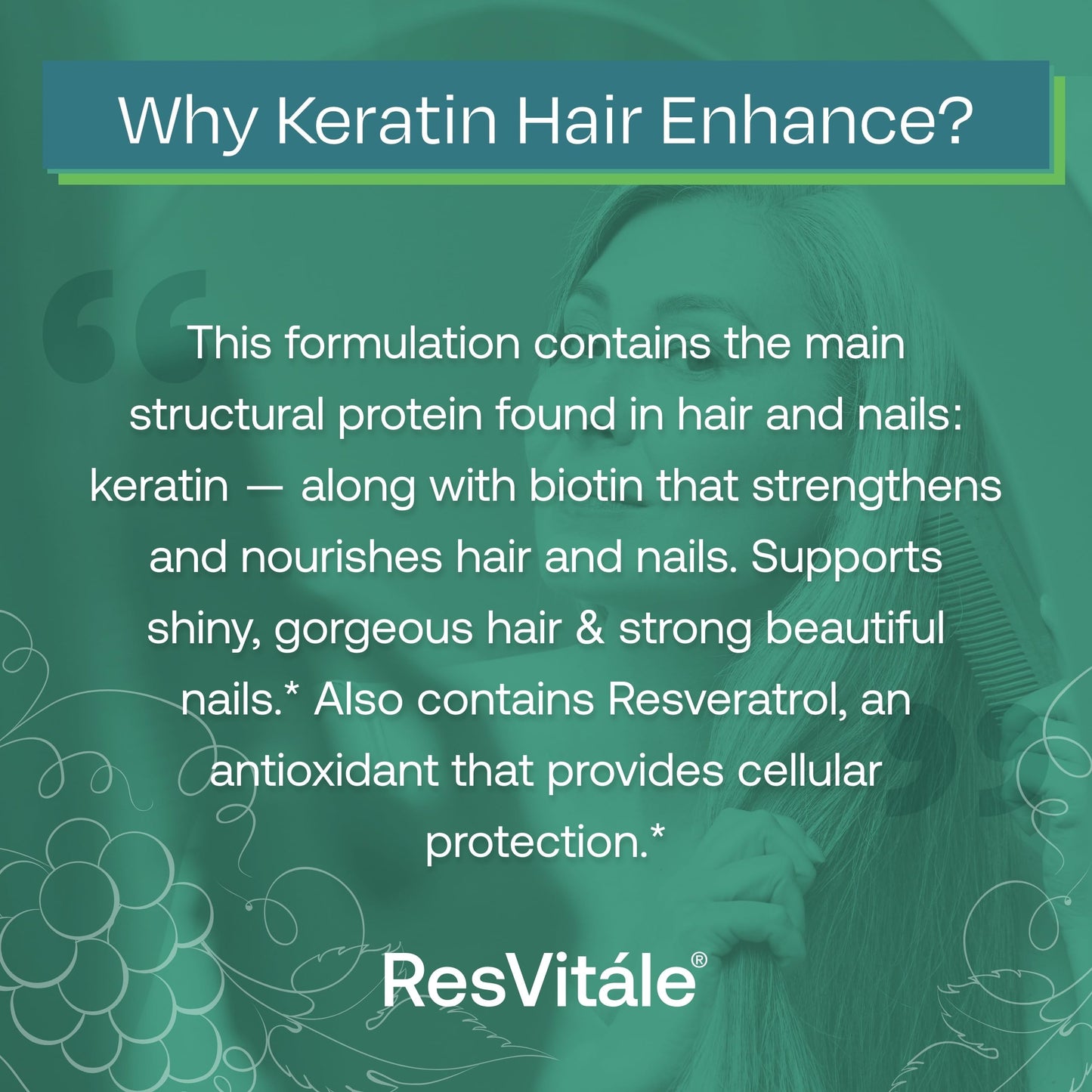 ResVitále Keratin Hair Enhance - Keratin Supplement for Hair Growth - 60 Capsules ResVitaleBuy Supplements Australia