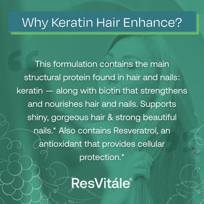 ResVitále Keratin Hair Enhance - Keratin Supplement for Hair Growth - 60 Capsules ResVitaleBuy Supplements Australia