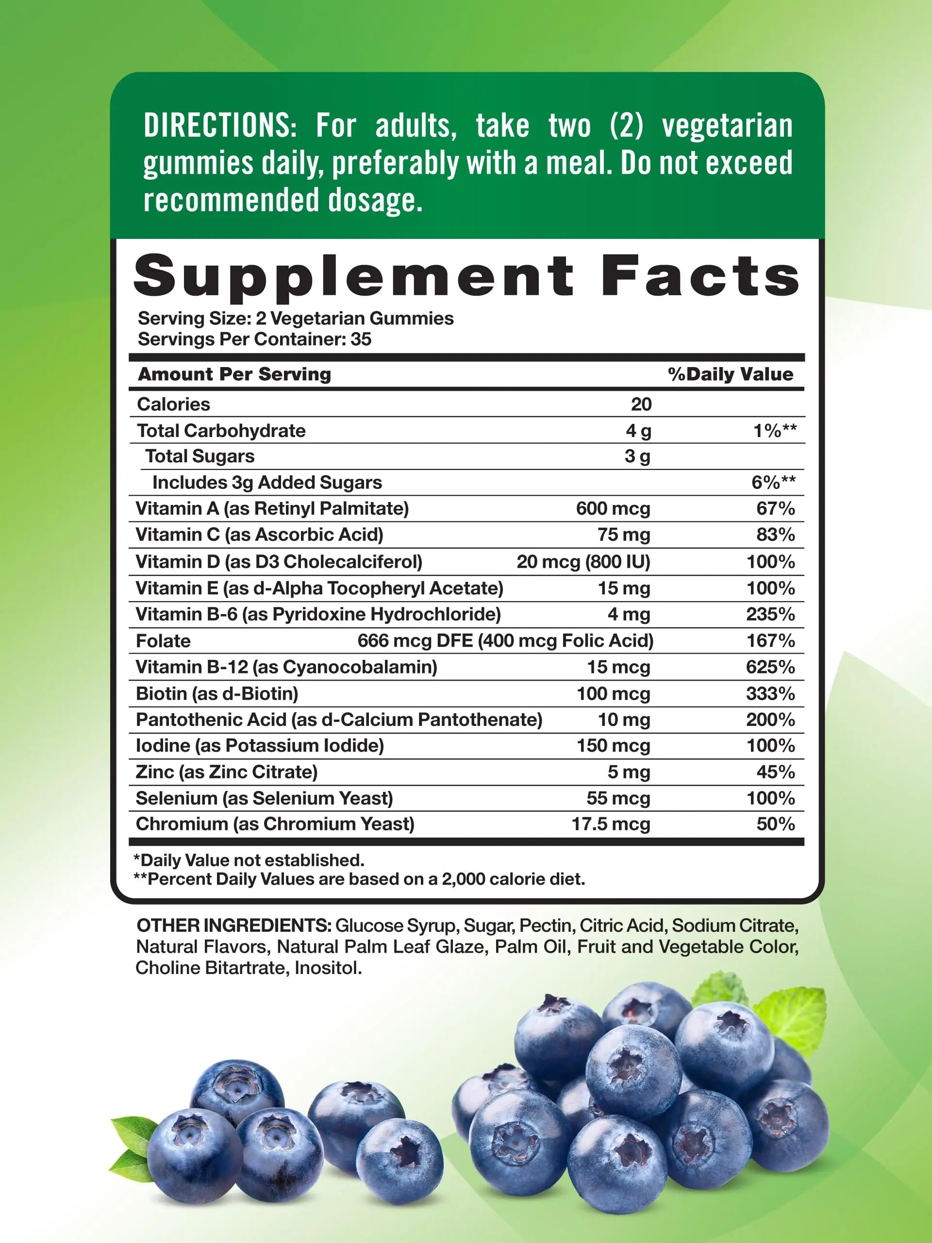 Nature's Truth Multivitamin for Men Gummies | 70 Count | Blueberry Flavor | with B12, D3 & Zinc | Nature's Truth