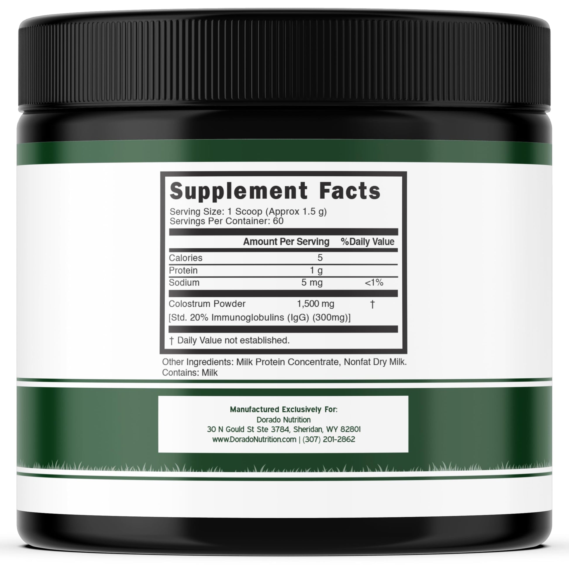 Colostrum Supplement Powder 90g (60 Servings of 1.5g Pure Bovine Colostrum Std. to Contain 20% IgG Immunoglobulins) Grass Fed Powder - No Fillers, Third Party Tested, Unflavored & Non-GMO DORADO NUTRITIONBuy Supplements Australia