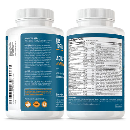Dr. Tobias Adult Multivitamin for Women & Men, Immune Supporting Vitamins from 42 Fruits, Vegetables, Plus Probiotics, Vegan Multivitamins Dr. TobiasBuy Supplements Australia