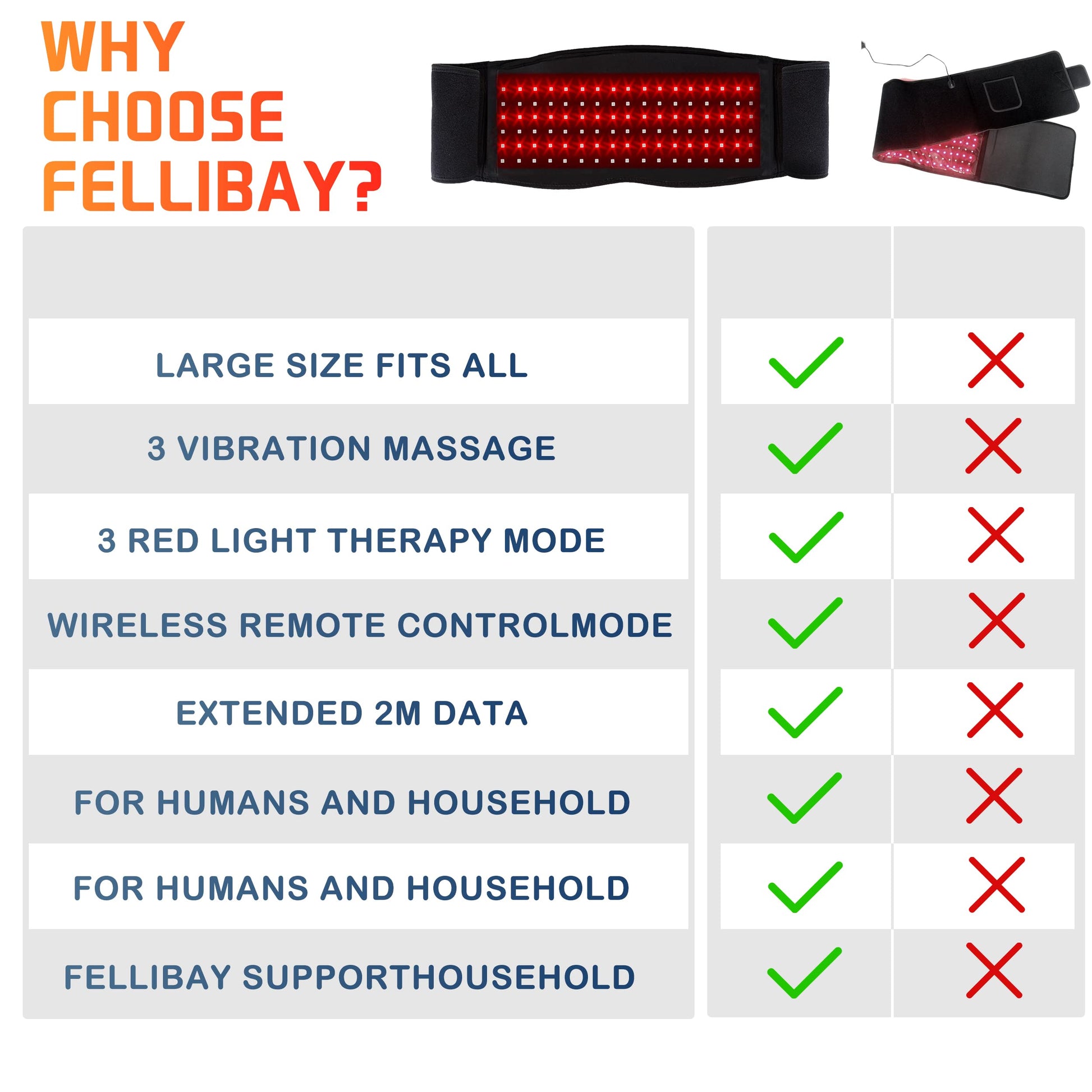 Infrared Red Light Therapy Belt:LED Lamp Vibration Near Body Pain Relief Device Wrap Red FellibayBuy Supplements Australia