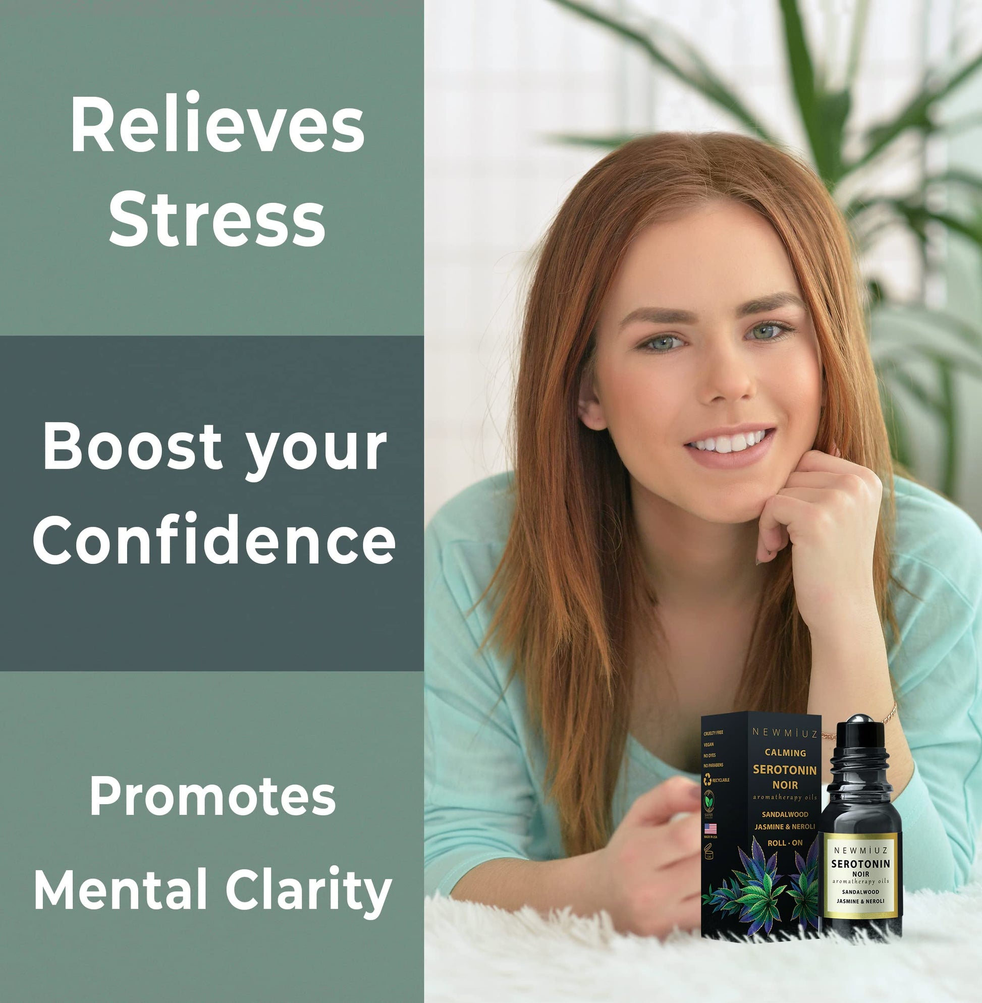 Calm Roll on Essential Oil Stress Relief Sandalwood Jasmine Destress Relaxation Calming Rolle New MiuzBuy Supplements Australia