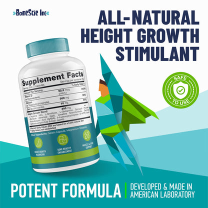 Height Growth Maximizer - Made in USA - Natural Height Increase Booster & Bone Growth Pills - Grow Taller Supplement for Adults, Teens & Kids - Vitamins for Boys & Girls to Get Taller - 120 capsules BONESCIE INCBuy Supplements Australia