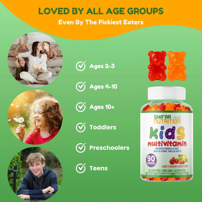 SHIFAA NUTRITION Halal Kids Multivitamin Gummies, 45-90 Days Supply, with All Essential Kids Vitamins SHIFAA NUTRITIONBuy Supplements Australia