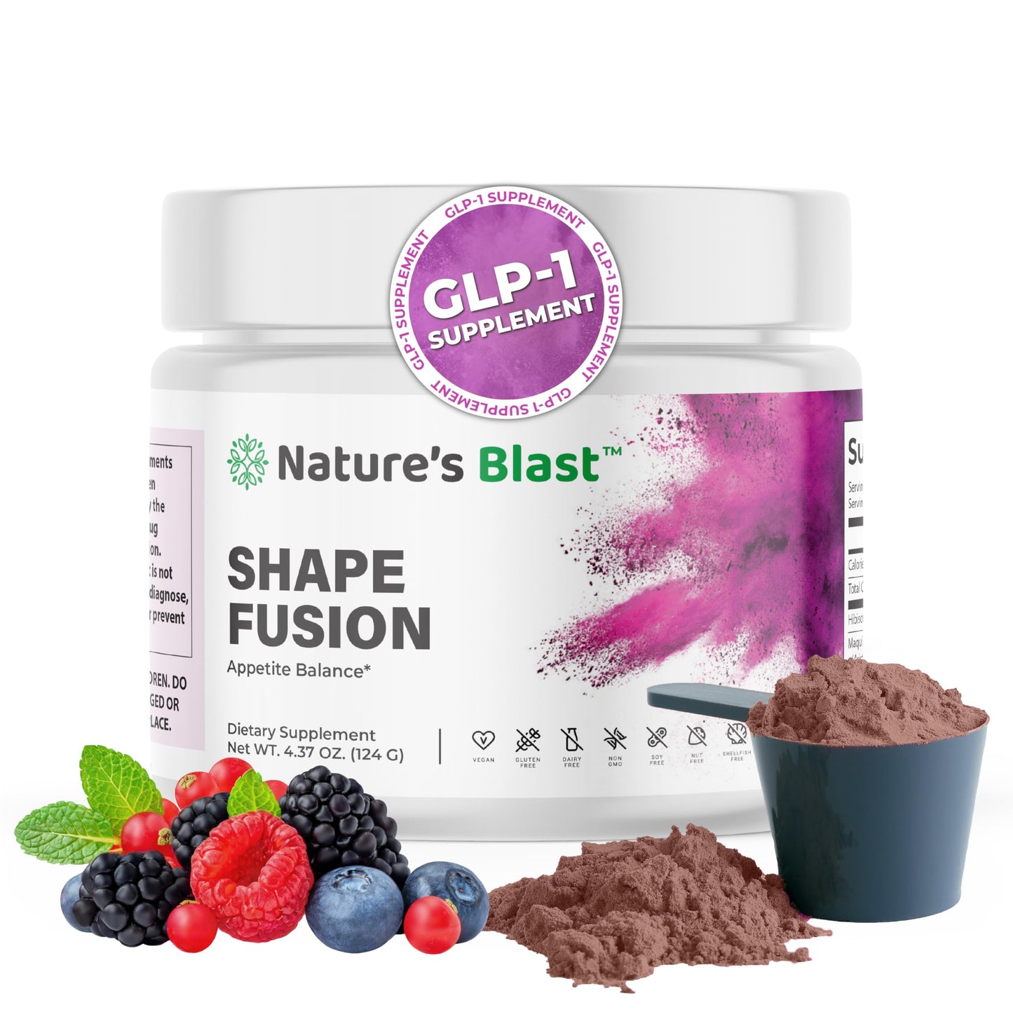 NATURES BLAST Shape Fusion® - GLP-1 Supplements with Ashwagandha, Hibiscus, Ceylon Cinnamon, Maqui Berry & African Mango Extract - Supports Healthy Habits, Energy & Body Balance - 30 Servings NATURES BLASTBuy Supplements Australia