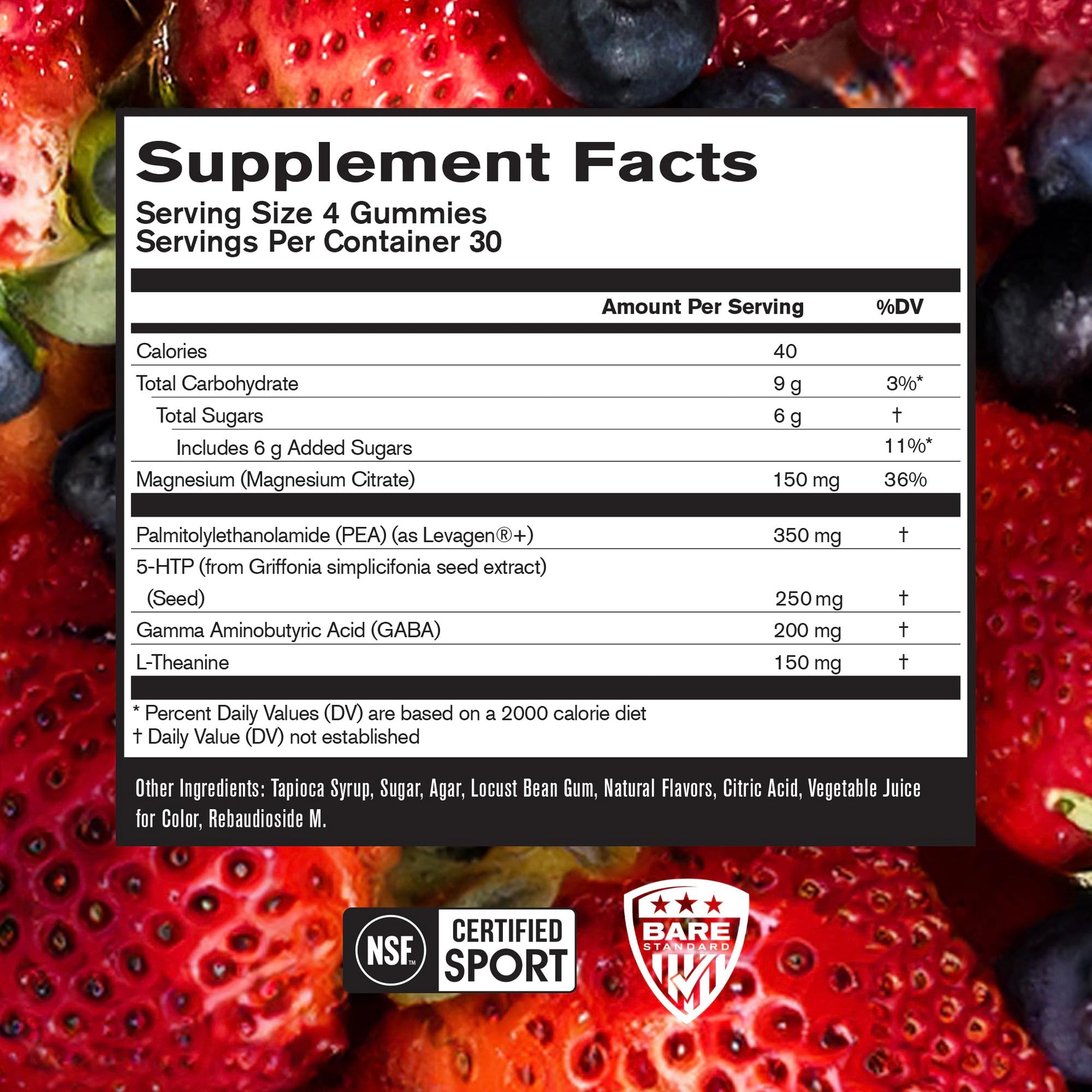 BARE PERFORMANCE NUTRITION, BPN Peak Sleep Gummy, Sleep Aid & Recovery Support Supplement, 30 Servings, Berry BARE PERFORMANCE NUTRITIONBuy Supplements Australia