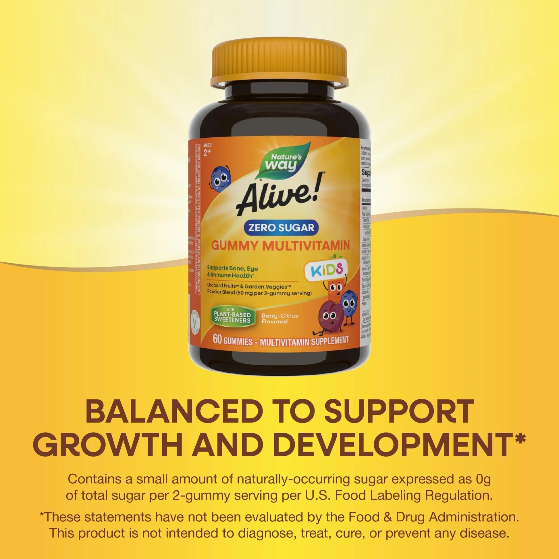 Nature’s Way Alive! Kids Zero Sugar Gummy Multivitamins, for Kids Ages 2+, Supports Bone, Eye & Immune Health Nature's WayBuy Supplements Australia
