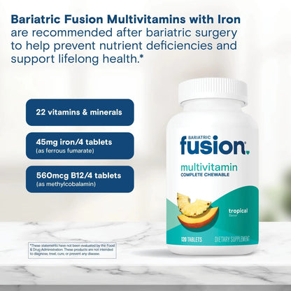 Bariatric Fusion Bariatric Multivitamin with Iron Complete Chewable | Tropical Flavor | Post Bariatric Vitamins Bariatric FusionBuy Supplements Australia