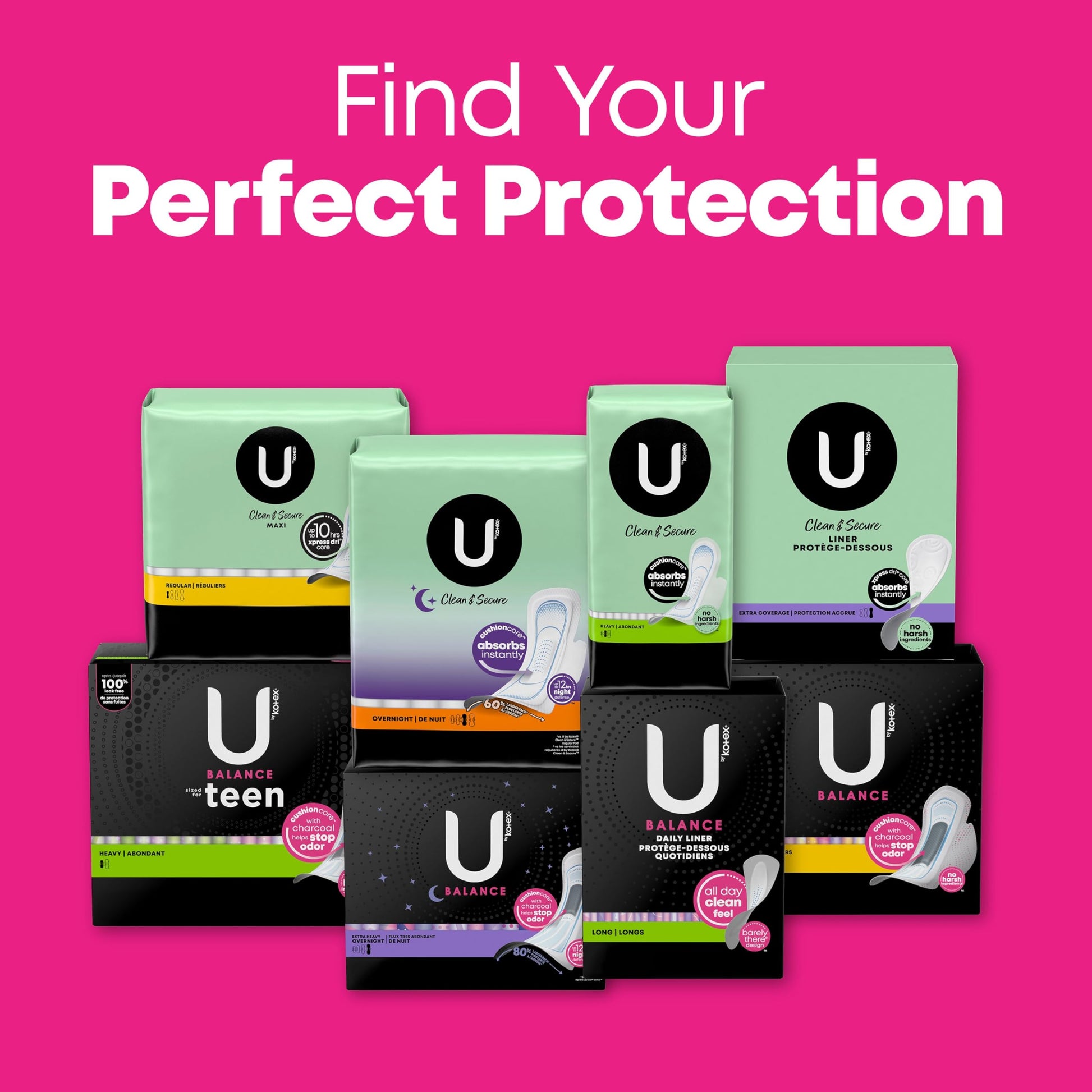 U by Kotex Balance Ultra Thin Pads with Wings, Heavy Absorbency, 46 Count (Packaging May Vary) U by KotexBuy Supplements Australia