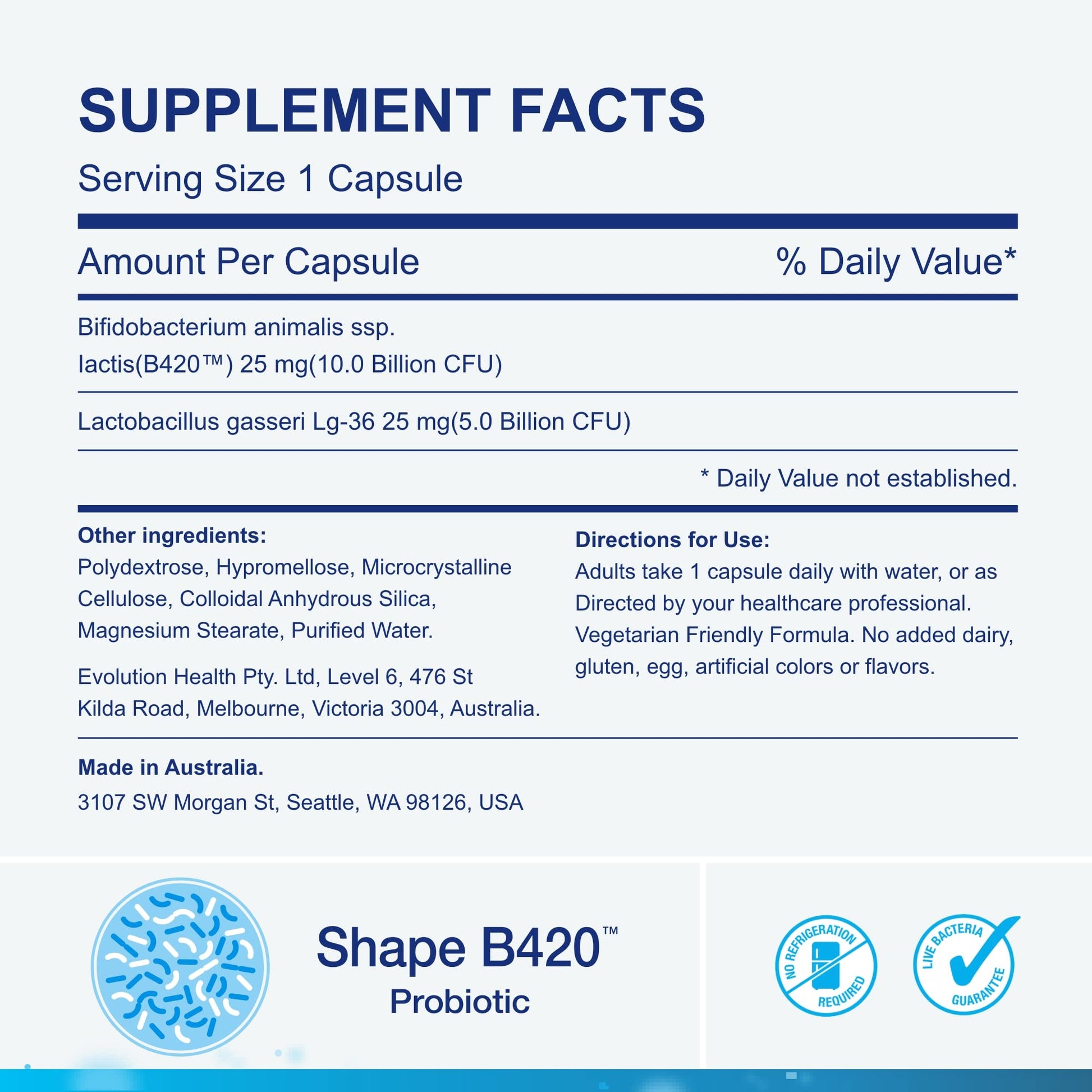 Life-Space Shape B420™ Probiotics, Clinically Studied Strains, Supplement for Women and Men Life-SpaceBuy Supplements Australia
