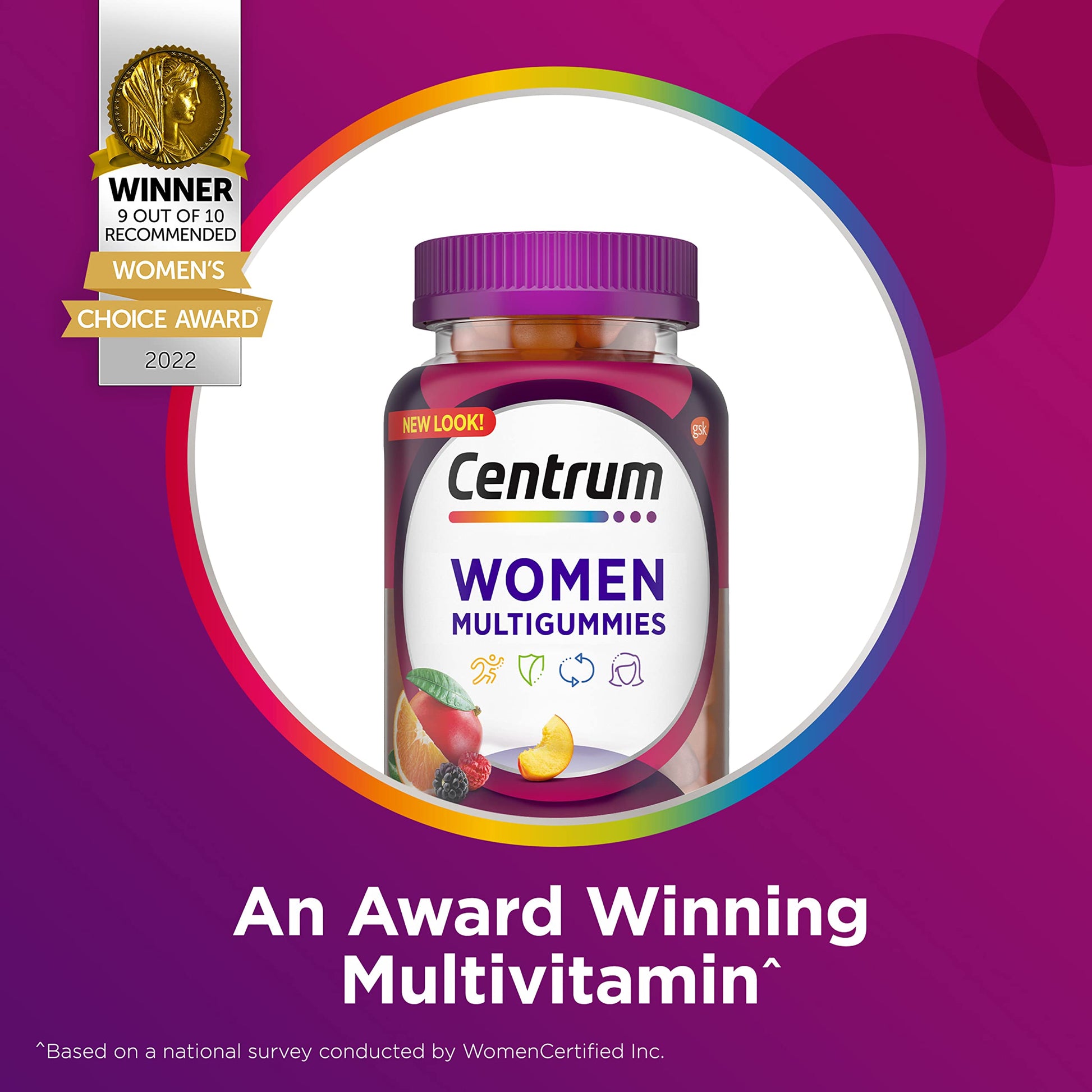 Centrum MultiGummies Gummy Multivitamin for Women, Multivitamin/Multimineral Supplement with Vitamin D3, B and Antioxidants CentrumBuy Supplements Australia