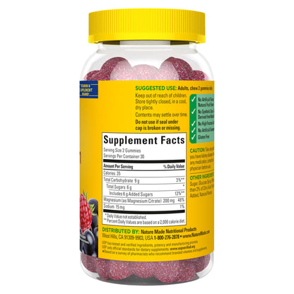 Nature Made High Absorption Magnesium Citrate 200 mg per serving, Magnesium Supplement for Muscle, Nerve, Bone and Heart Support