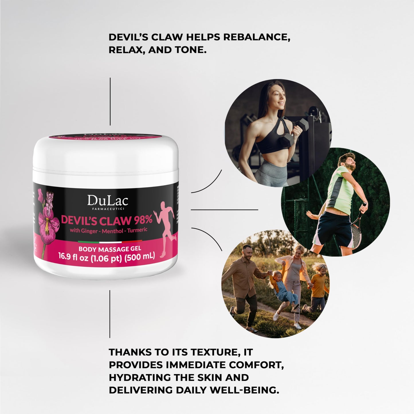 Dulac - Devil's Claw 98% Cream Maximum Strength 16.9 Fl Oz, Natural Joint and Muscle Comfort Cream, Enriched with Menthol for Cool Effect DULÀC FARMACEUTICI 1982Buy Supplements Australia