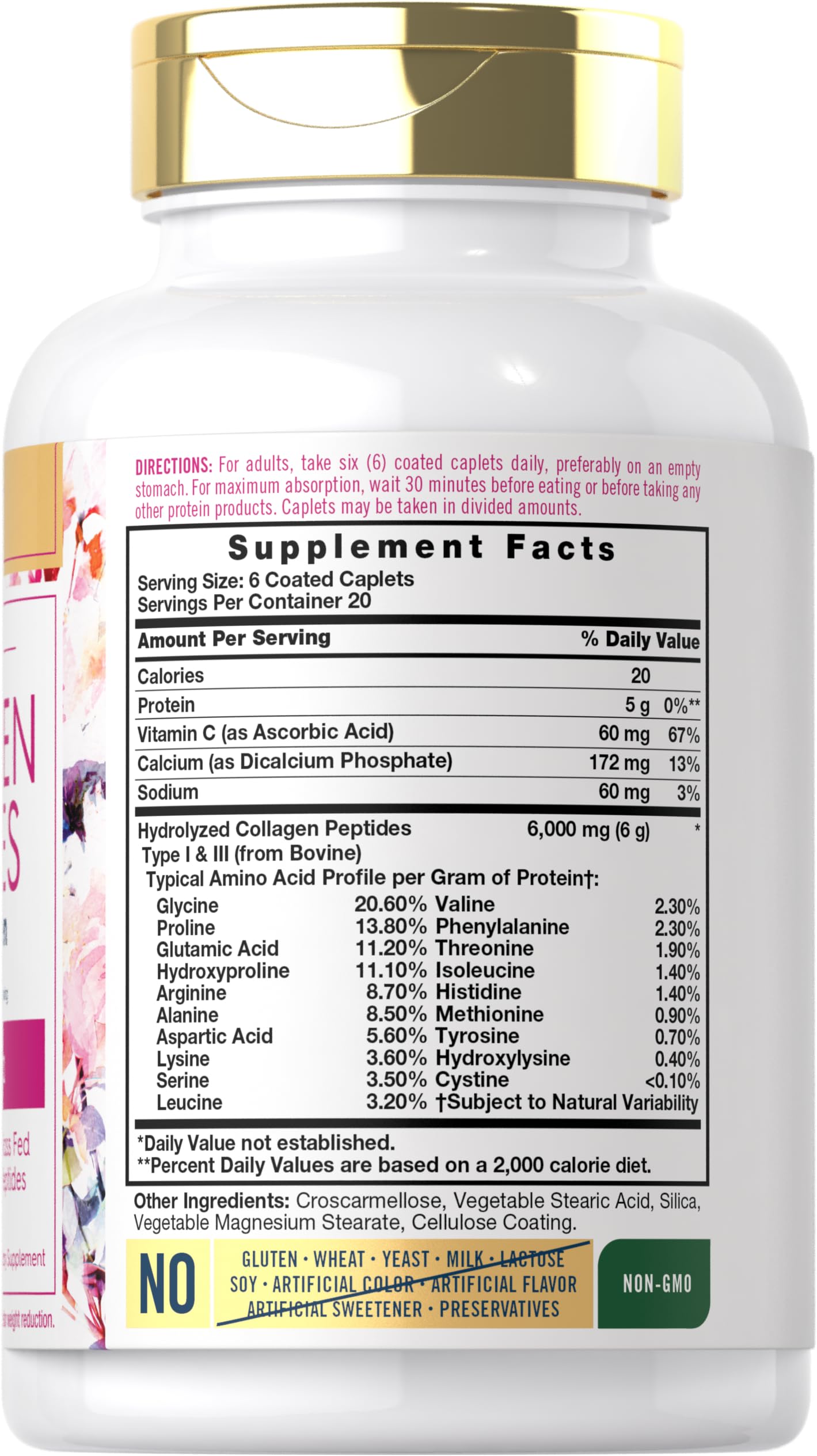 Carlyle Collagen with Vitamin C | 6000mg | 120 Caplets | Multi Collagen Peptide Pills CarlyleBuy Supplements Australia