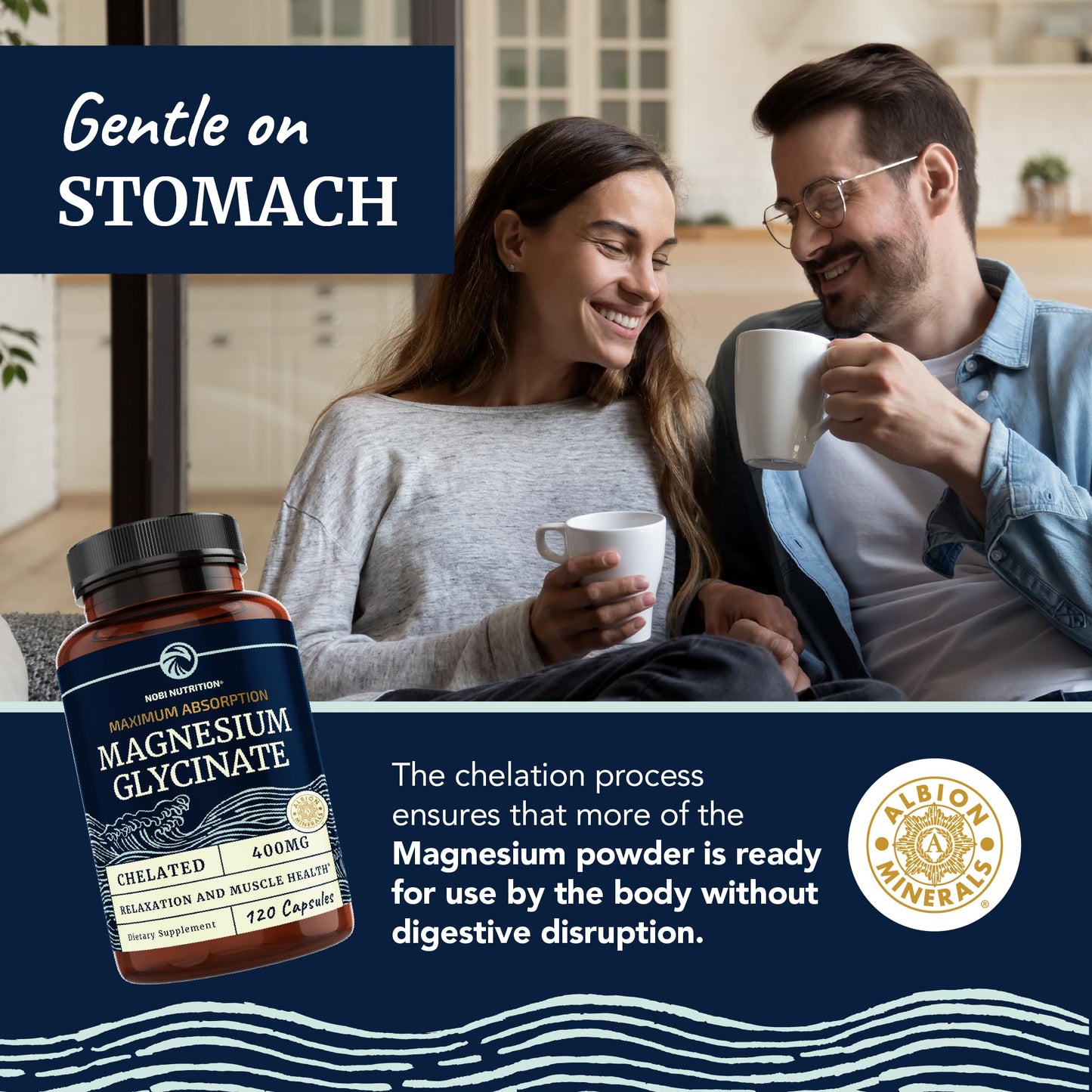 Magnesium Bisglycinate 400mg | Chelated Bisglycinate for Muscle Relaxation, Bones Nobi NutritionBuy Supplements Australia