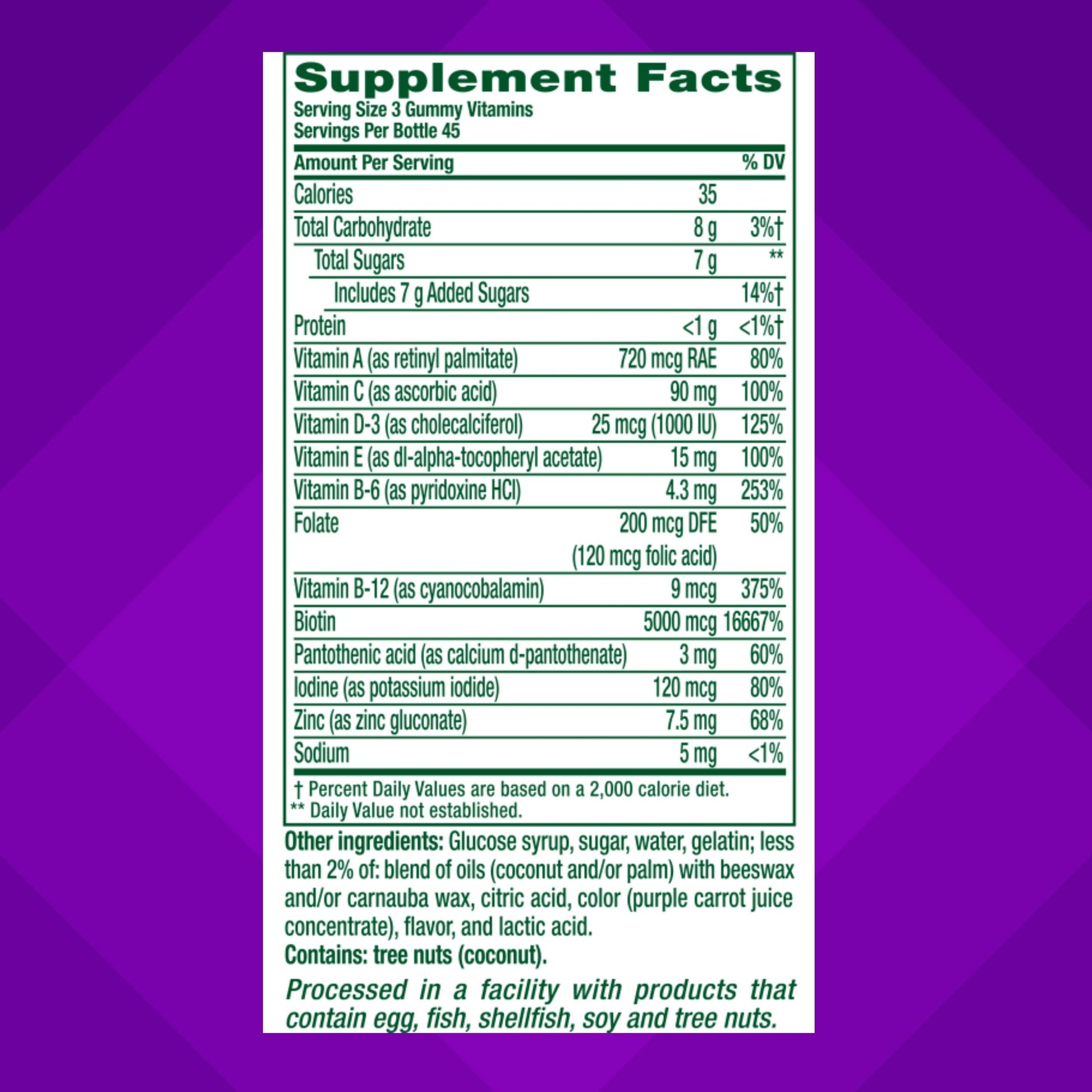 Vitafusion Gorgeous Hair, Skin & Nails Multivitamin Gummy Vitamins, plus Biotin and Antioxidant vitamins C&E, Raspberry Flavor VitafusionBuy Supplements Australia