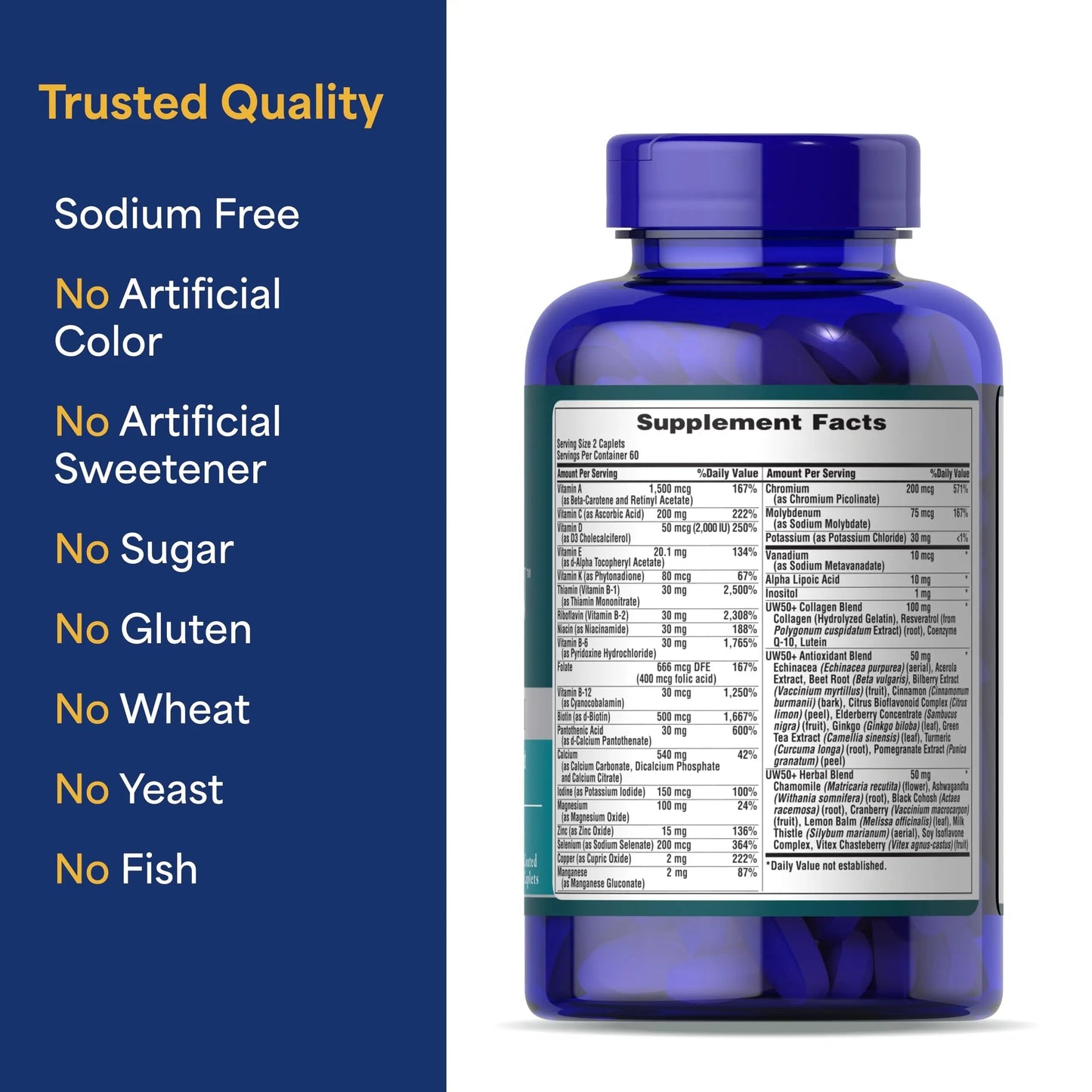 Puritan's Pride Ultra Woman 50 Plus High Potency Performance Time Release Daily Multivitamin with Zinc Puritan's PrideBuy Supplements Australia