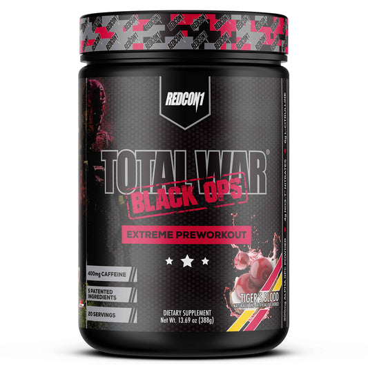 REDCON1 Total War Black Ops Extreme Preworkout Powder, Tigers Blood, High Stimulant