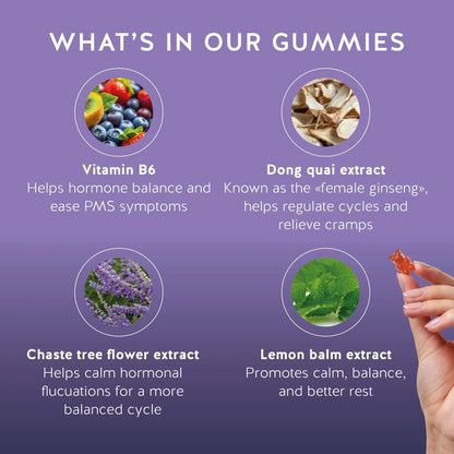 PMS Support Supplement for Women. Menstrual Relief Gummies to Target Hormonal Breakouts, Bloating, Period Cramps, & Mood Swings. Bears with BenefitsBuy Supplements Australia