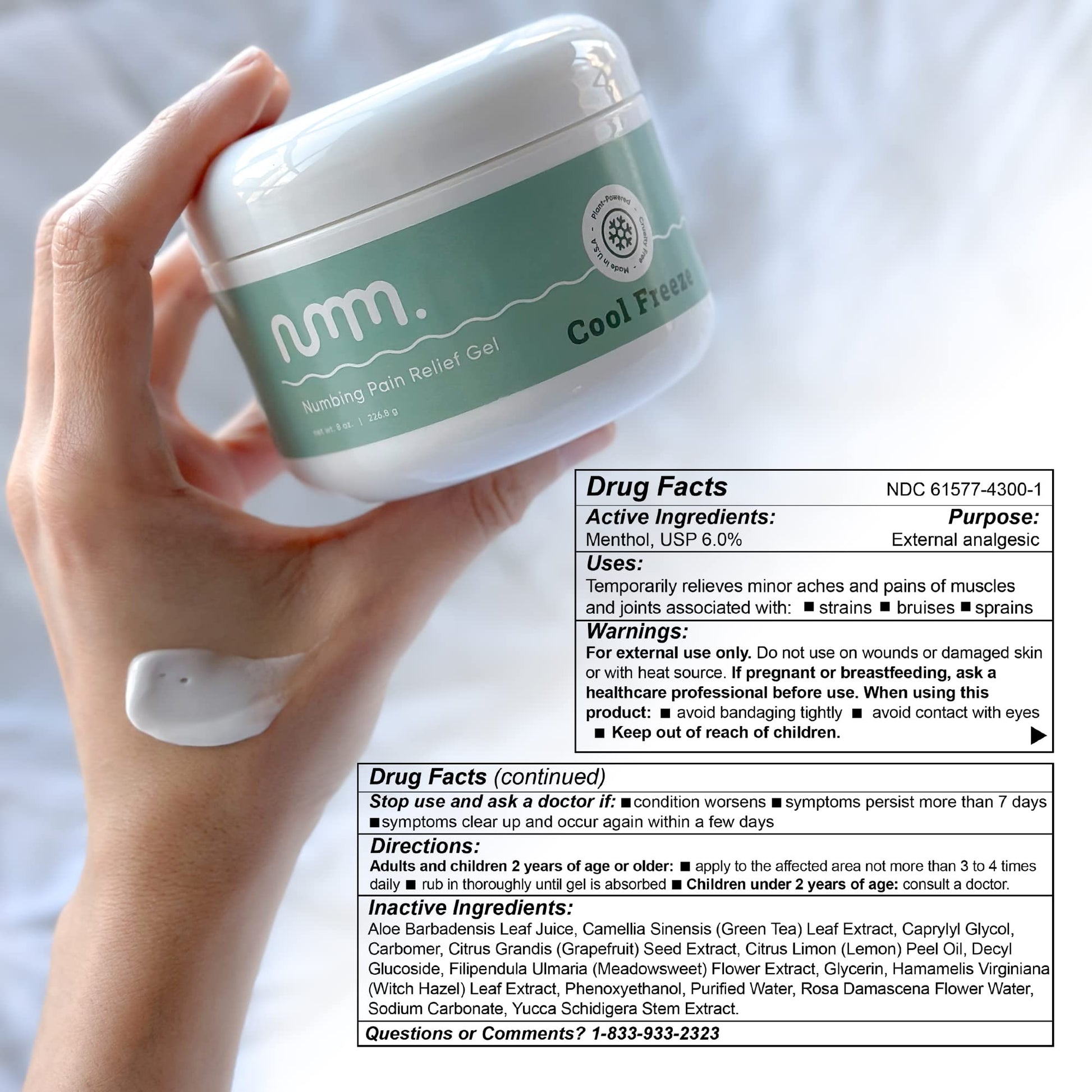 numm Cool Pain Relief Gel – Instant Cold Therapy for Joint & Muscle Pain, Strain & Soreness – Menthol Cream 8oz – Vegan, Alcohol-Free Cooling Relief for Post-Workout Recovery numm.Buy Supplements Australia