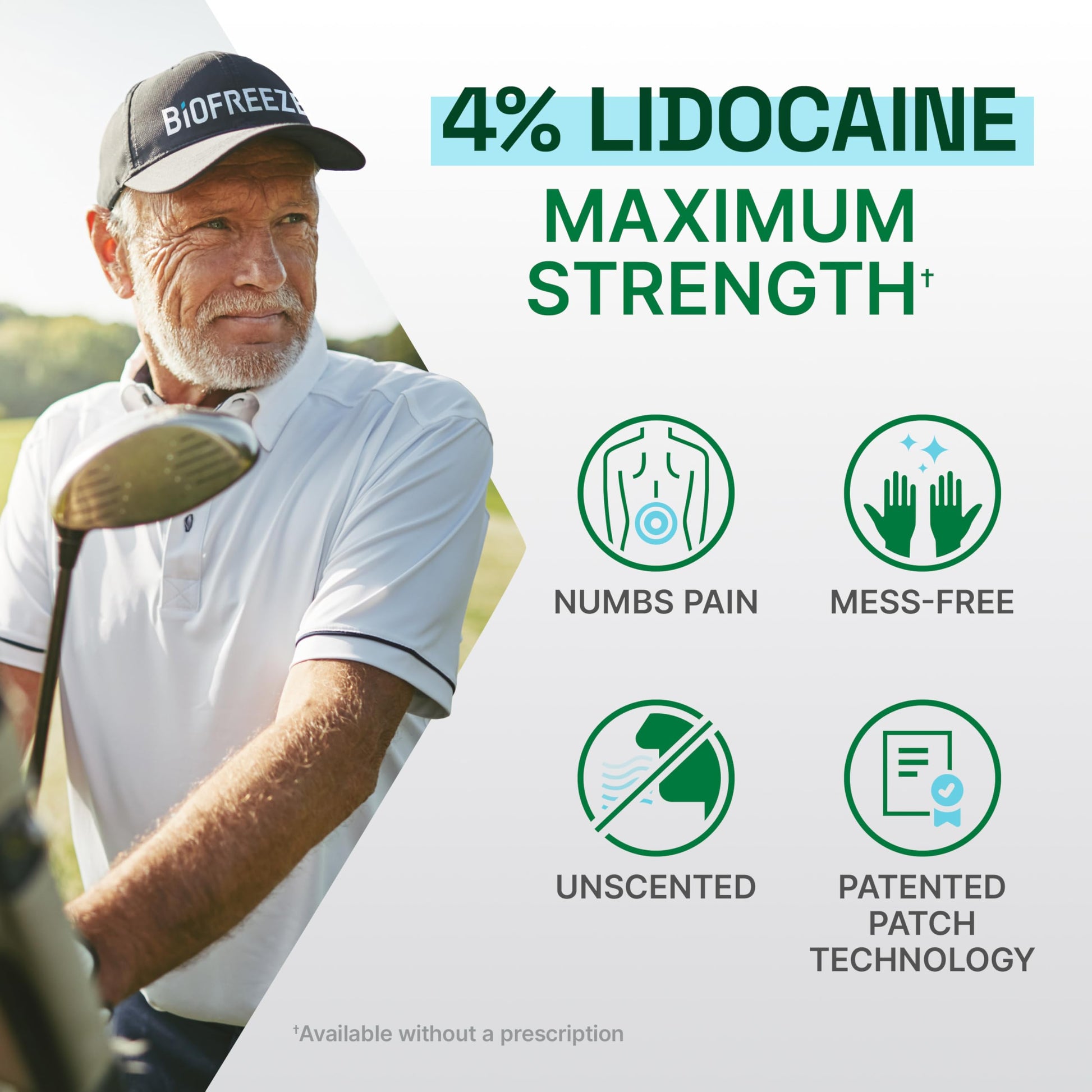 Biofreeze Ultraflex Maximum Strength 4% Lidocaine Patches, Non-Menthol, Flexible Pain Relief Patch for Lower Back, Lidocaine Patch for Neck, Knee, Shoulder, 4 Large Pain Patches BiofreezeBuy Supplements Australia