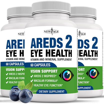 NEW AGE AREDS 2 Eye Vitamins - Lutein, Zeaxanthin, Bilberry, Astaxanthin Mineral Vision Supplement - 180 Count NEW AGEBuy Supplements Australia