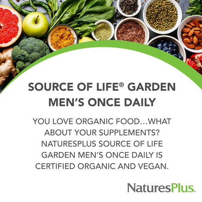 NaturesPlus Source of Life Garden Men’s Once Daily Multivitamin - 30 Tablets - Supports Energy & Stamina Nature's Plus