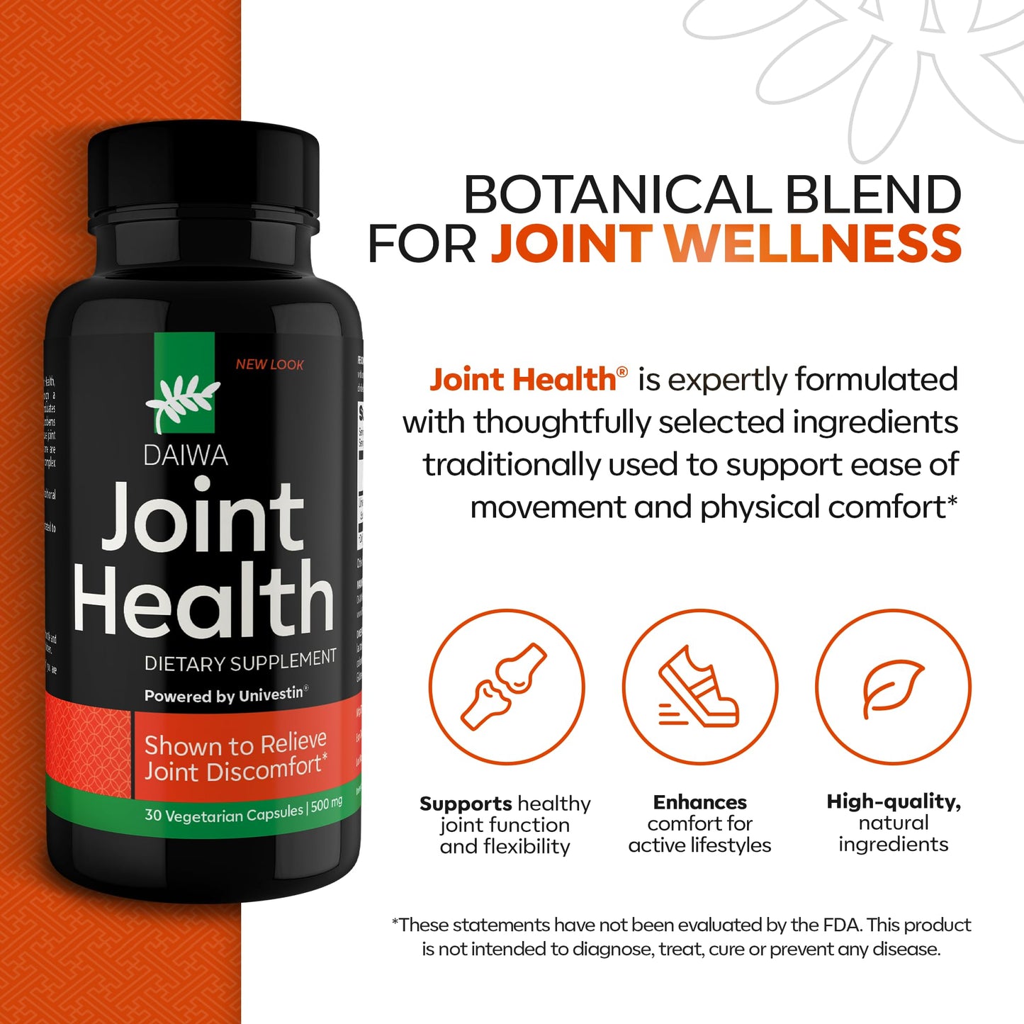 Daiwa Joint Health - Tendon and Ligament Supplements with Chinese Skullcap and Acacia Catechu - Traditional Plant-Based Formula for Active Lifestyles - Non-GMO, 30 Vegetarian Capsules Daiwa Health DevelopmentBuy Supplements Australia