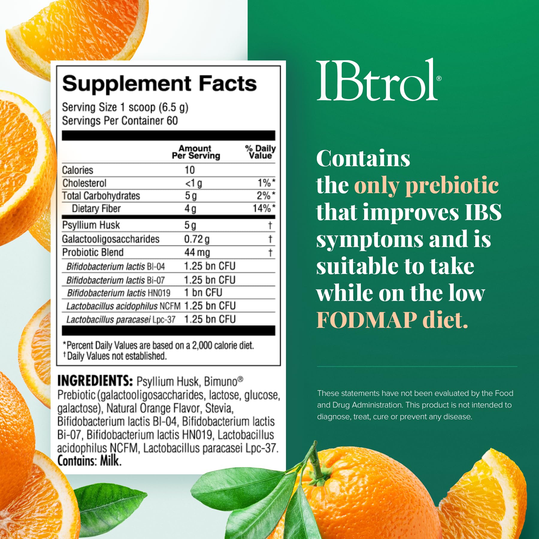 IBtrol® 3–in–1 IBS Gut Health Supplement with Psyllium, Prebiotic and Probiotics, Manages IBS Symptoms, Gas, Bloating, Diarrhea, Constipation, Abdominal Pain 60 Servings (Natural Orange Flavor) MedtritionBuy Supplements Australia